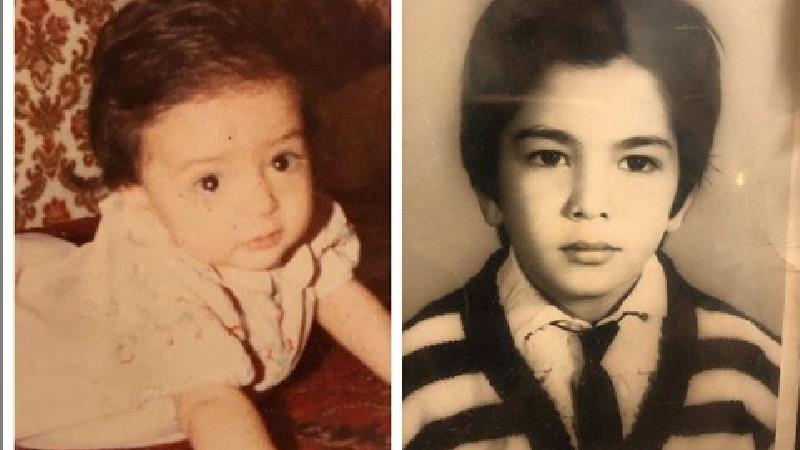 عکسی بامزه از نرگس محمدی و علی اوجی در کودکی