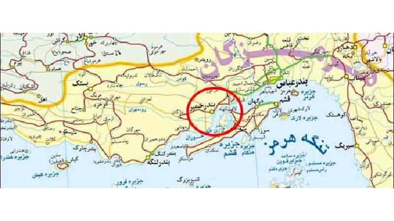 بندر خمیر روی نقشه