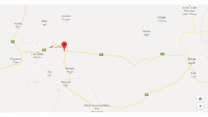 آبشار نمک خور یا دهکده نمکی پتاس روی نقشه