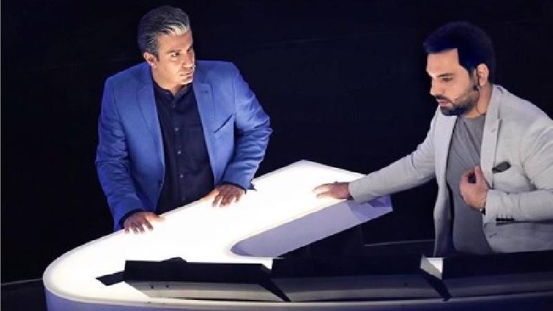 آریا عظیمی نژاد در کنار احسان علیخانی