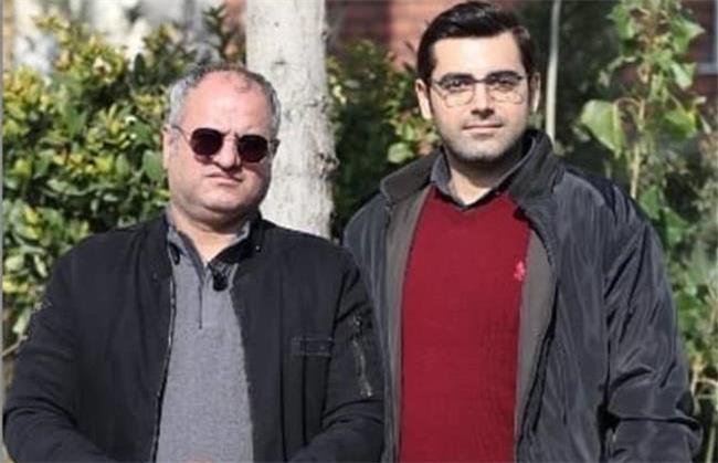 محمدرضا رهبری در کنار نویسنده سریال بچه مهندس