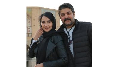 سامرند معروفی در کنار همسرش مهدیه نساج