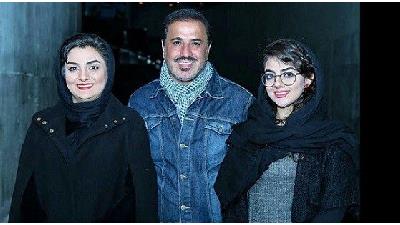 علی سلیمانی بازیگر در کنار همسر و دخترش