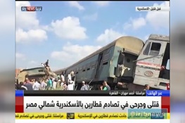 فیلم/30 کشته و 55 زخمی در برخورد شدید 2 قطار در شهر اسکندریه مصر