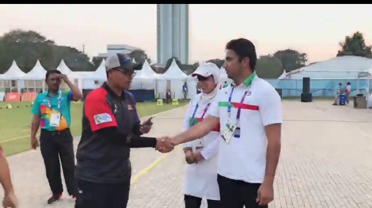 فیلم/ ازدواج مجید قیدی و‌ پریسا براتچی 2 ورزشکار ایرانی رشته تیرو‌کمان در بازی‌های آسیایی