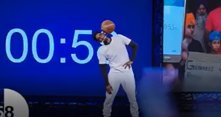 فیلم شکستن رکورد گینس نمایش با توپ بسکتبال توسط علی بهبودی فر در قسمت هفتم برنامه عصر جدید