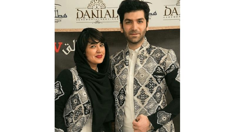 تیپ هماهنگ فریبا طالبی بازیگر نقش طوبی در سریال وارش با همسرش