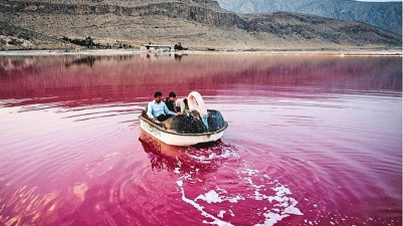 دریاچه مهارلو کجا است و چرا رنگ آن صورتی است