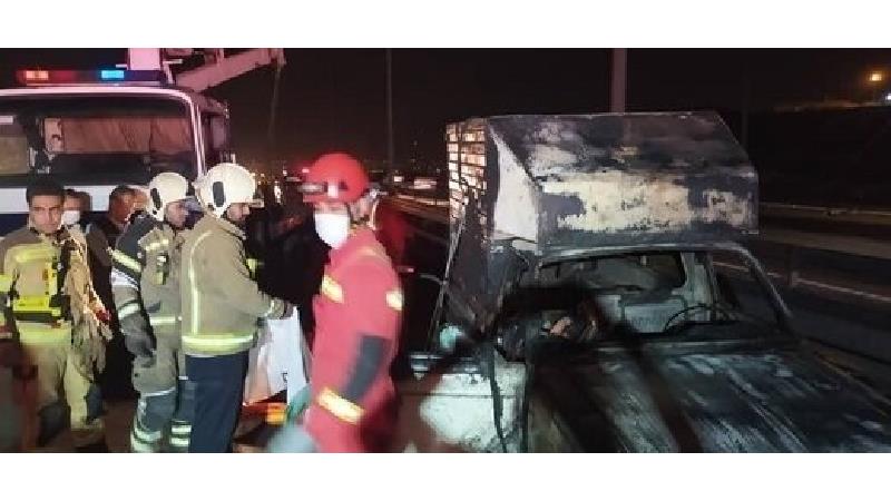 مرگ دردناک مادر و کودک ۳ ساله میان شعله ‌های آتش خودرو